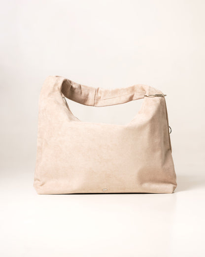 [ON HAND] Large Hobo Bag in Suede Sand