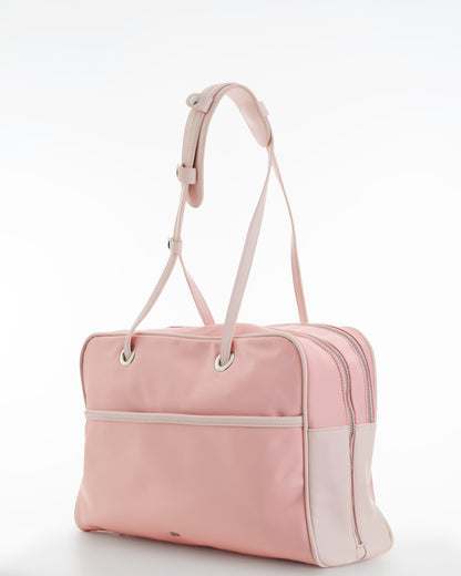[ON HAND] Large Nylon Bowler Bag in Petal