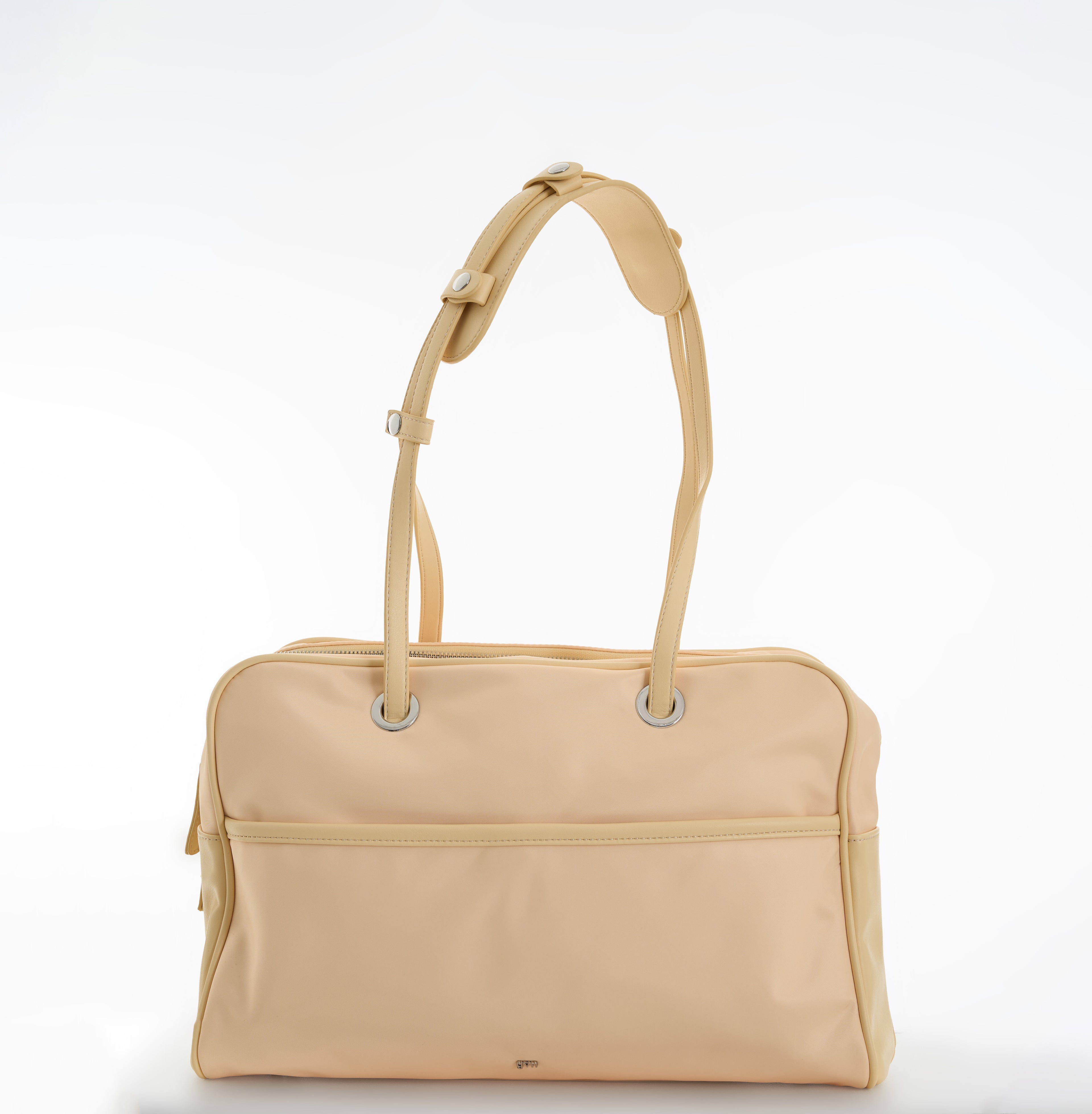 Large Nylon Bowler Bag in Butter