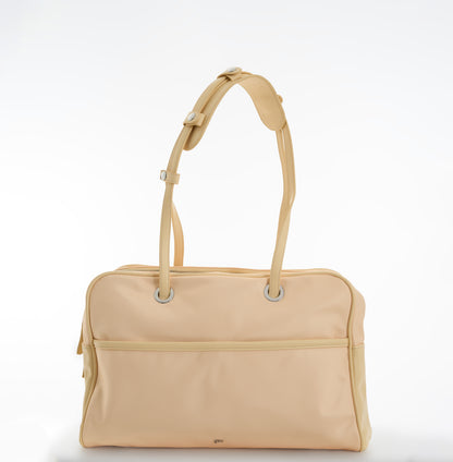 [ON HAND] Large Nylon Bowler Bag in Butter