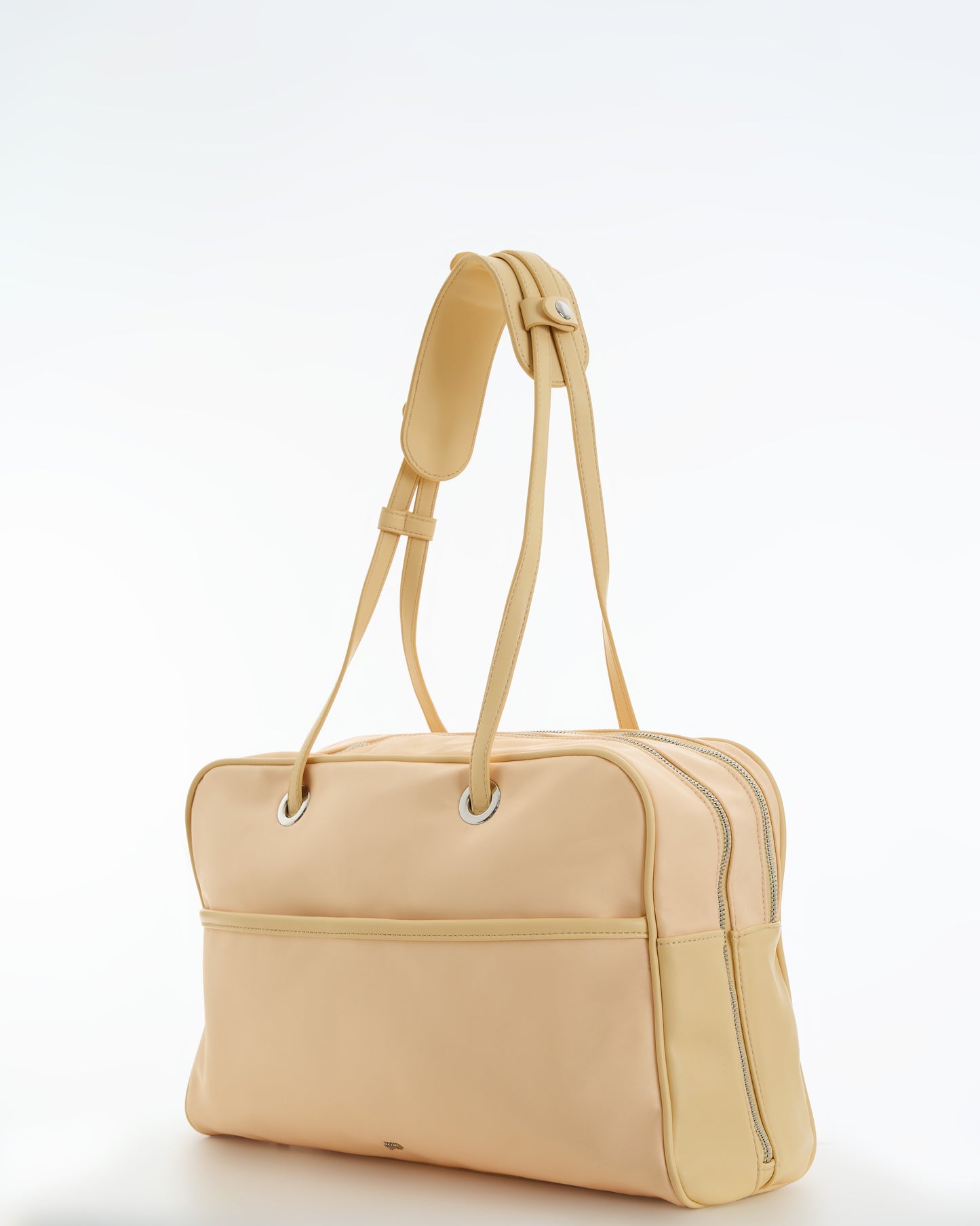 [ON HAND] Large Nylon Bowler Bag in Butter