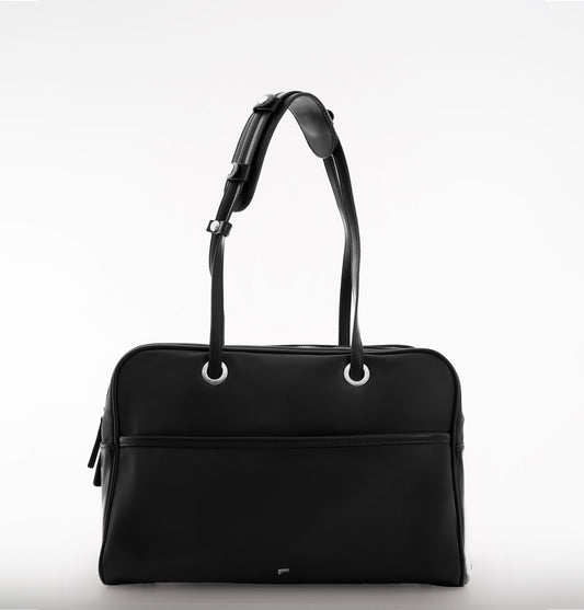 [ON HAND] Large Nylon Bowler Bag in Charcoal