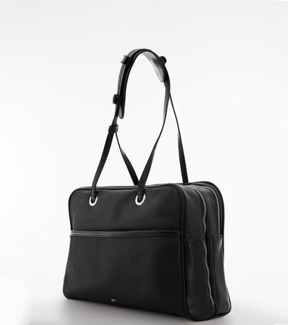 [ON HAND] Large Nylon Bowler Bag in Charcoal