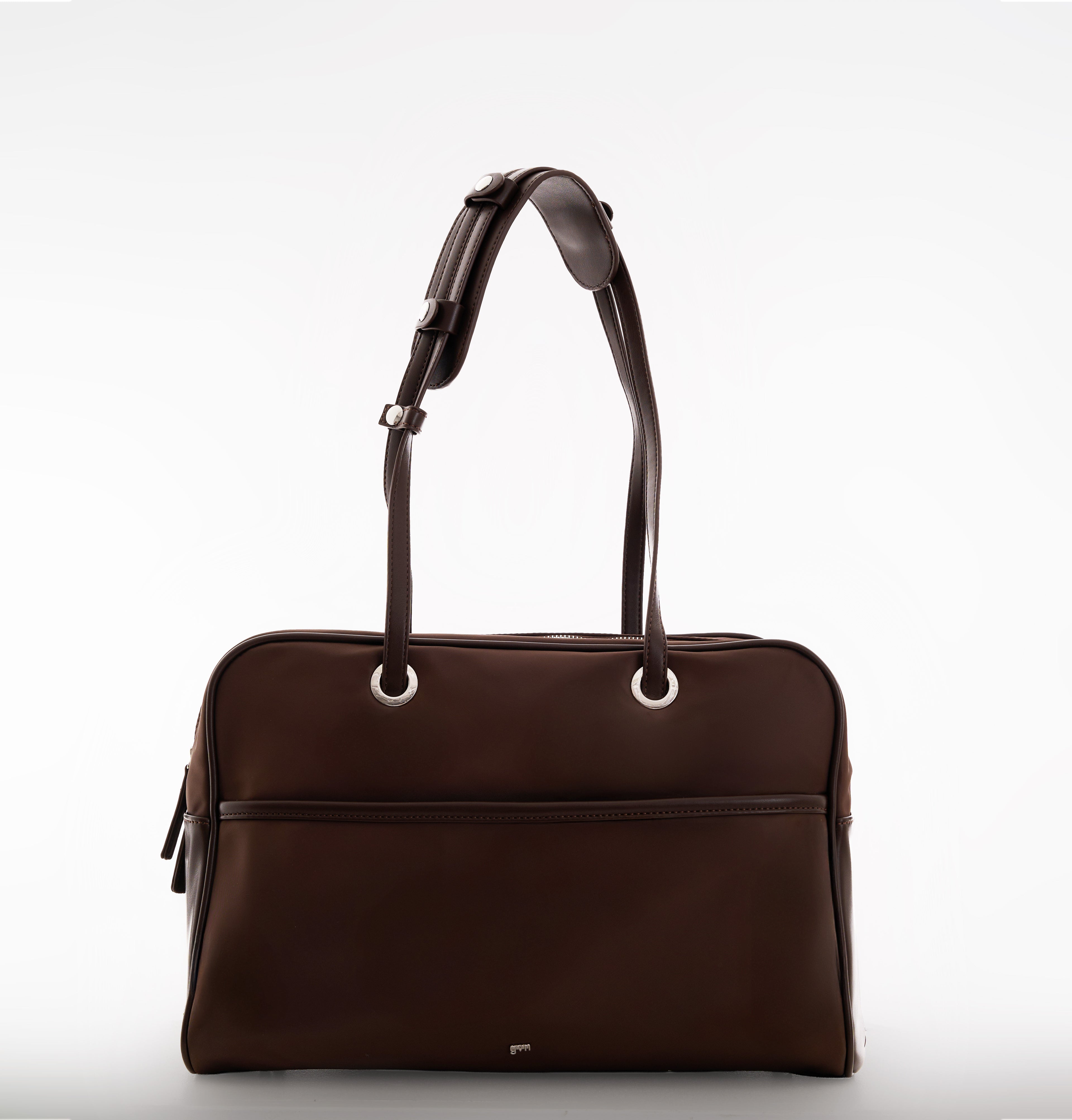 Large Nylon Bowler Bag in Espresso