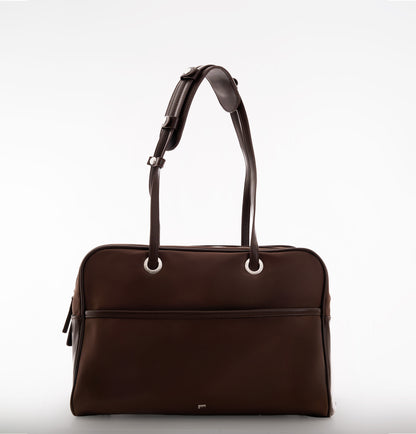 [ON HAND] Large Nylon Bowler Bag in Espresso