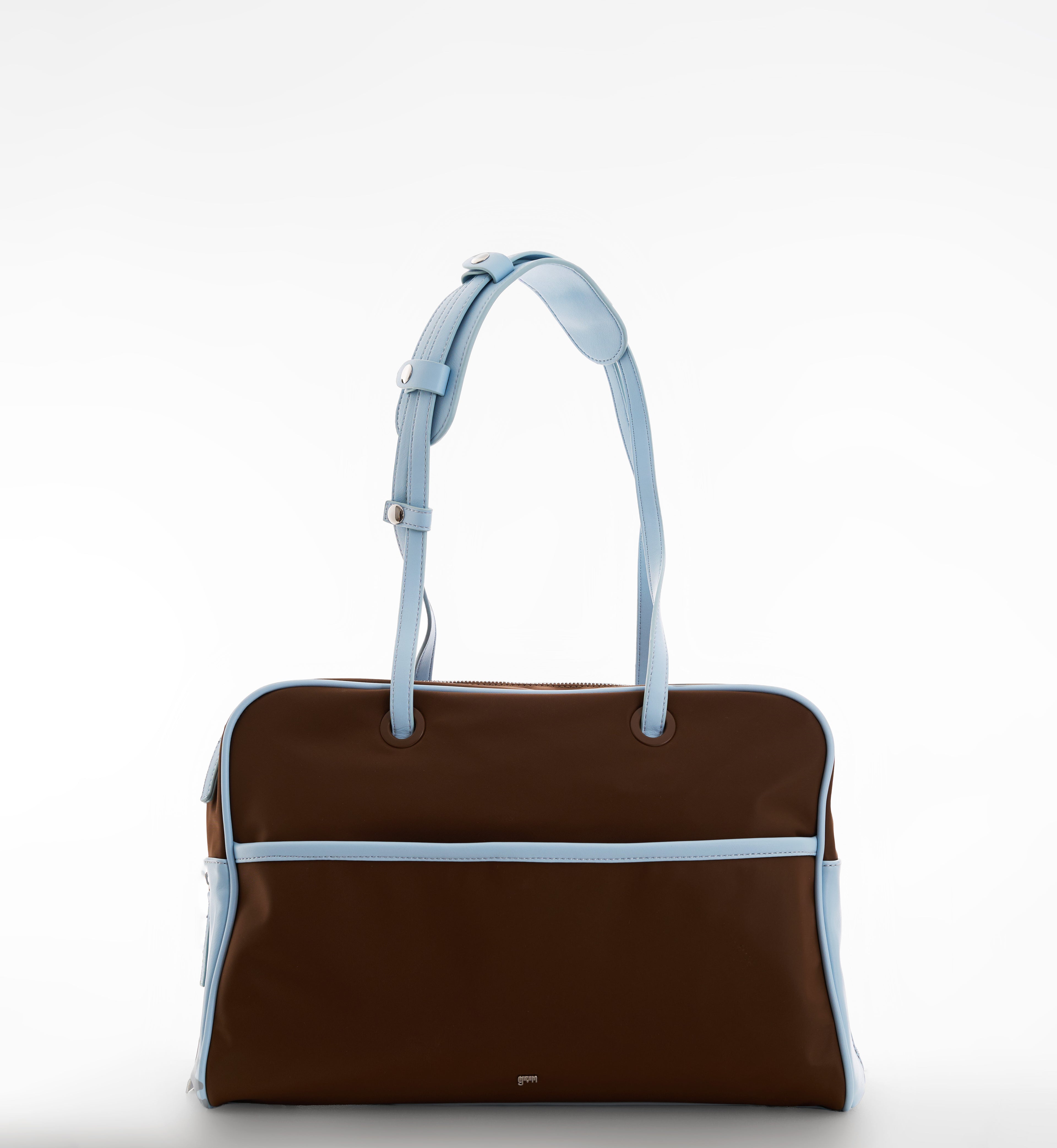 Large Nylon Bowler Bag in Slate