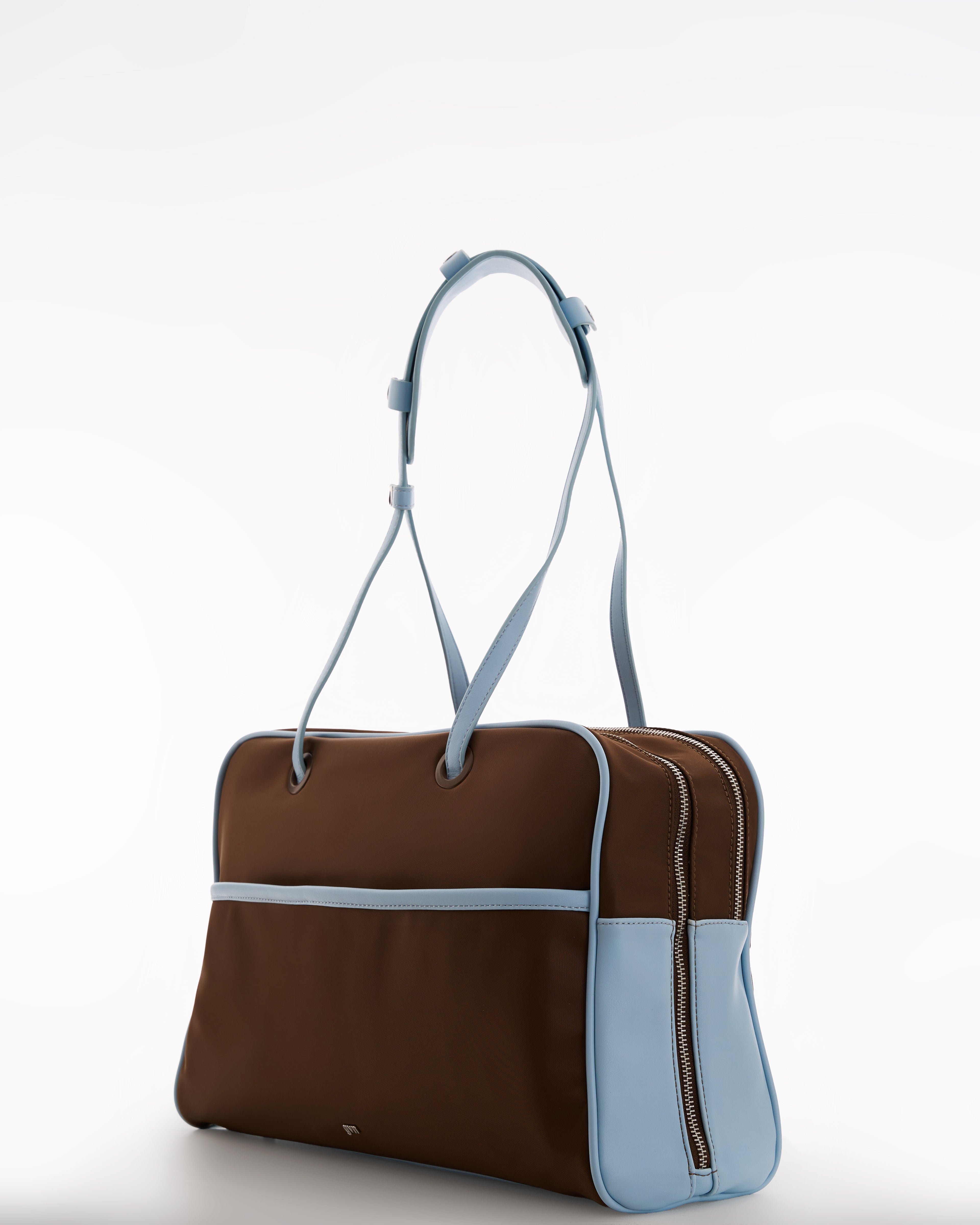 Large Nylon Bowler Bag in Slate