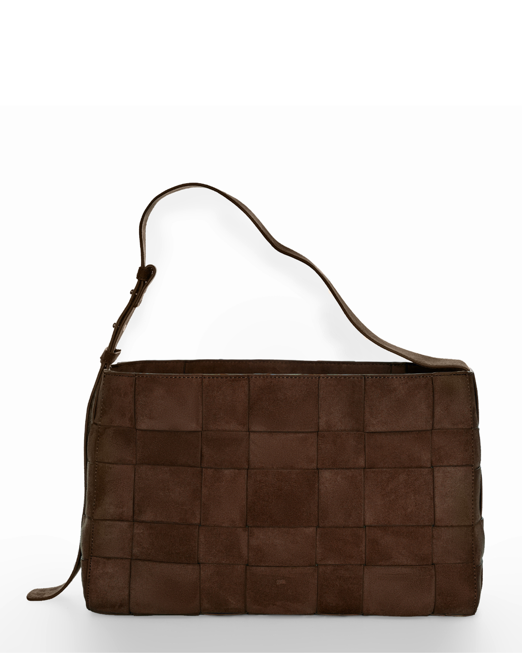 Large Woven Frame Bag in Suede Cocoa