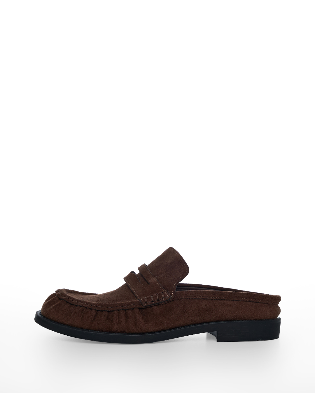 Loafer Mules in Suede Cocoa