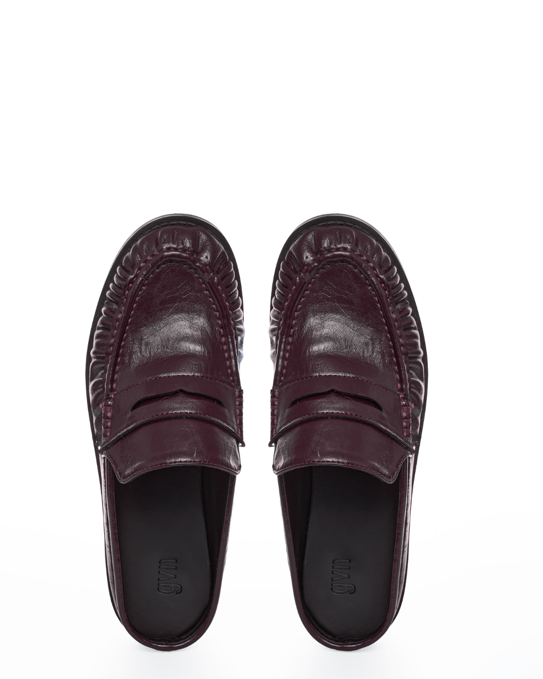 Loafer Mules in Washed Oil Oxblood