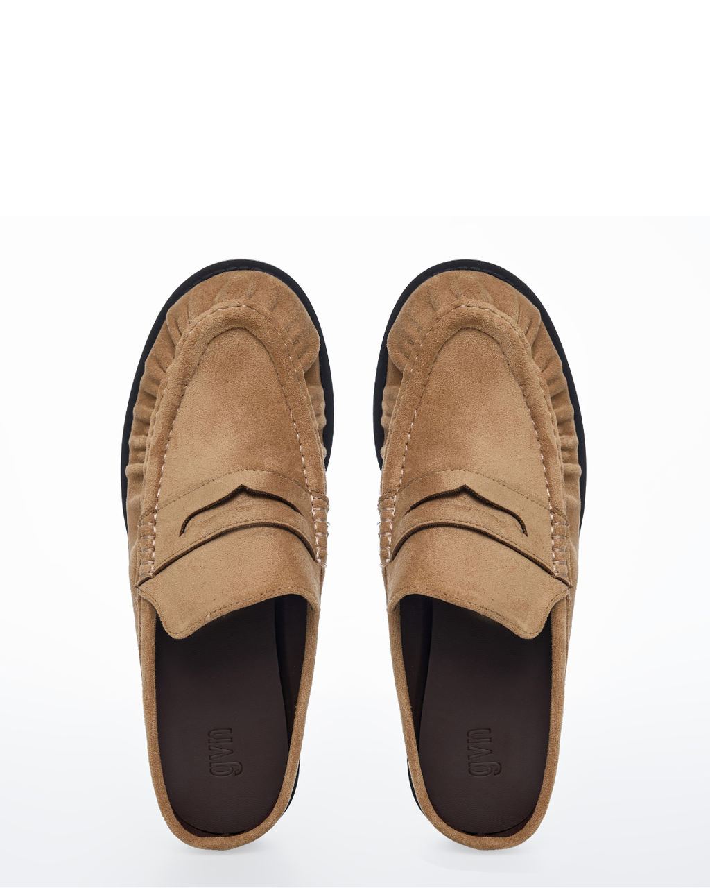 Loafer Mules in Suede Chai