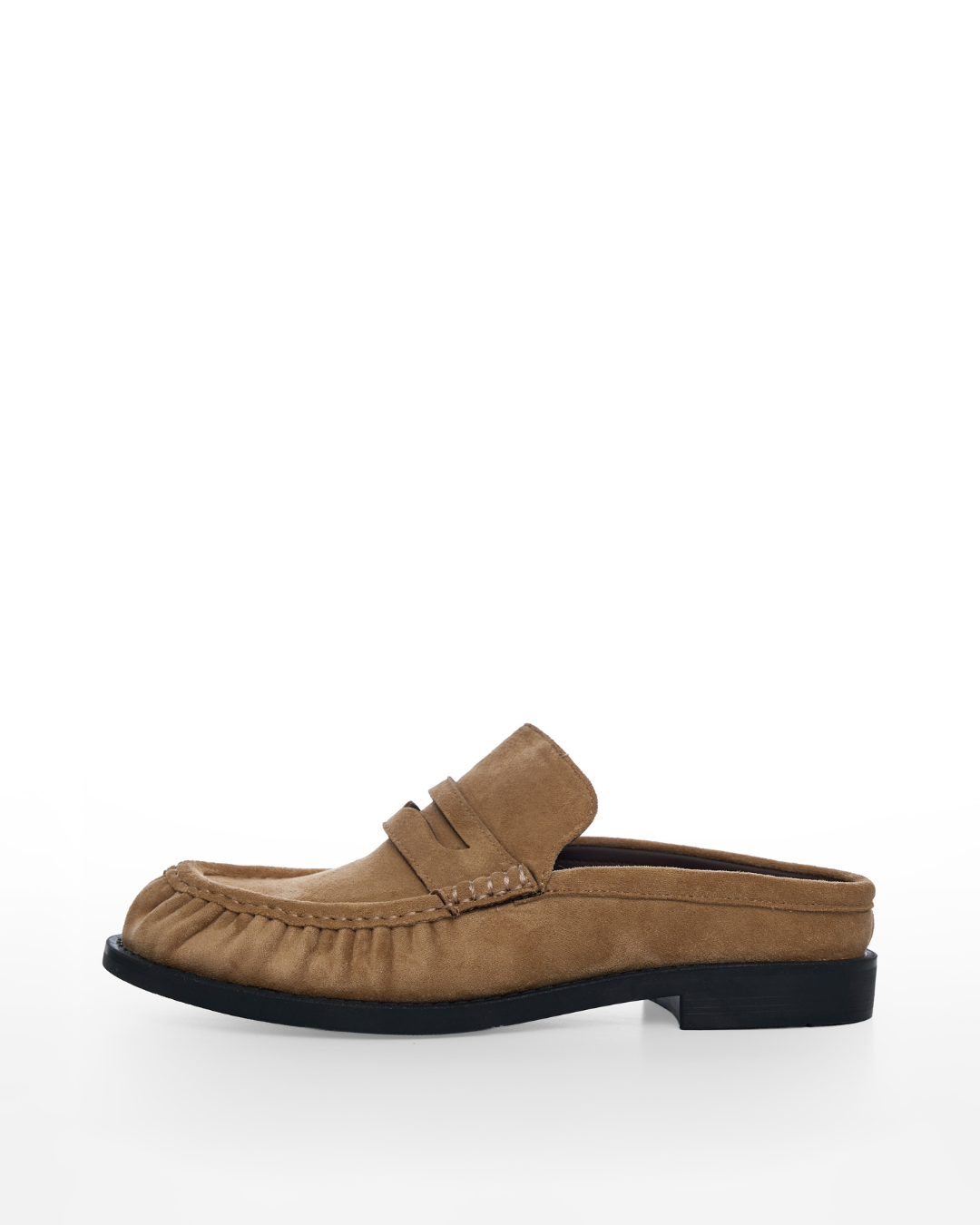 Loafer Mules in Suede Chai