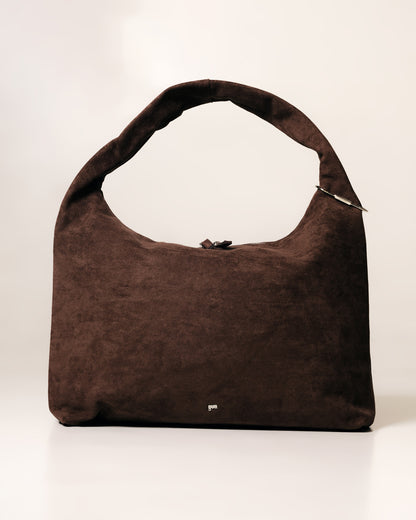 [ON HAND] Large Hobo Bag in Suede Cocoa