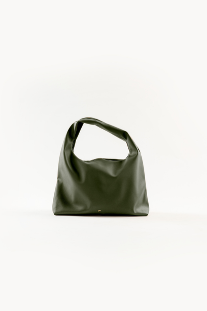 [ON HAND] Large Hobo Bag in Moss (Heavy Pebbled)