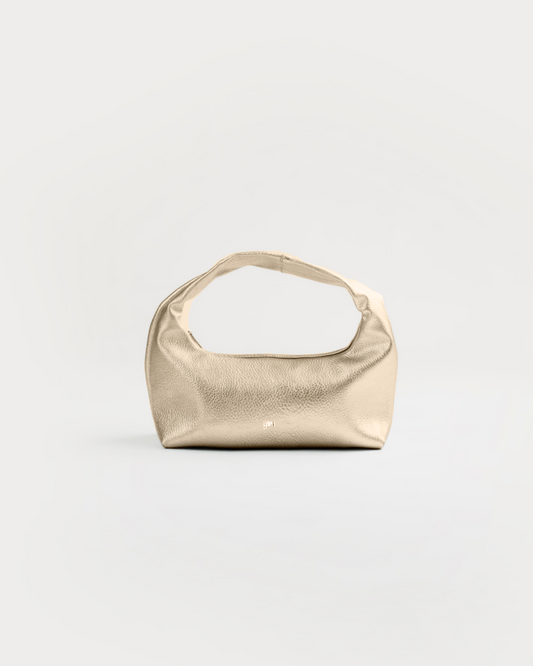 [ON HAND] Mini Hobo Bag in Gold (Heavy Pebbled)