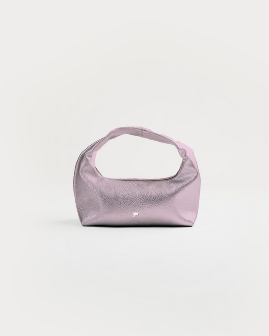 [ON HAND] Mini Hobo Bag in Metallic Pink (Heavy Pebbled)