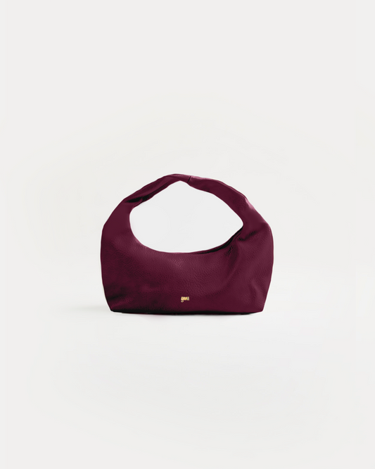 [ON HAND] Mini Hobo Bag in Plum (Heavy Pebbled)