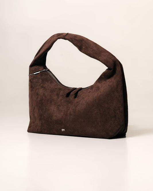 [ON HAND] Medium Hobo Bag in Suede Cocoa