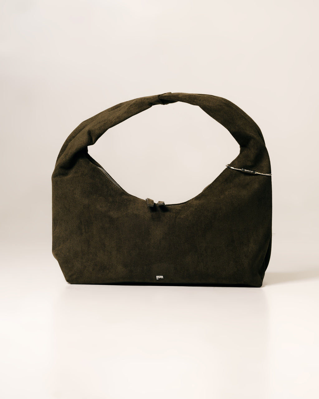 Medium Hobo Bag in Suede Moss