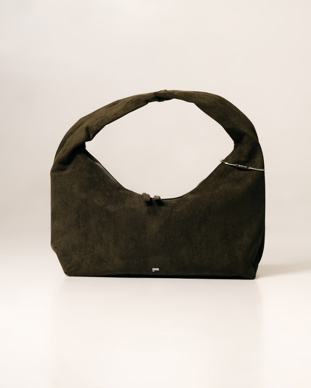 Medium Hobo Bag in Suede Moss
