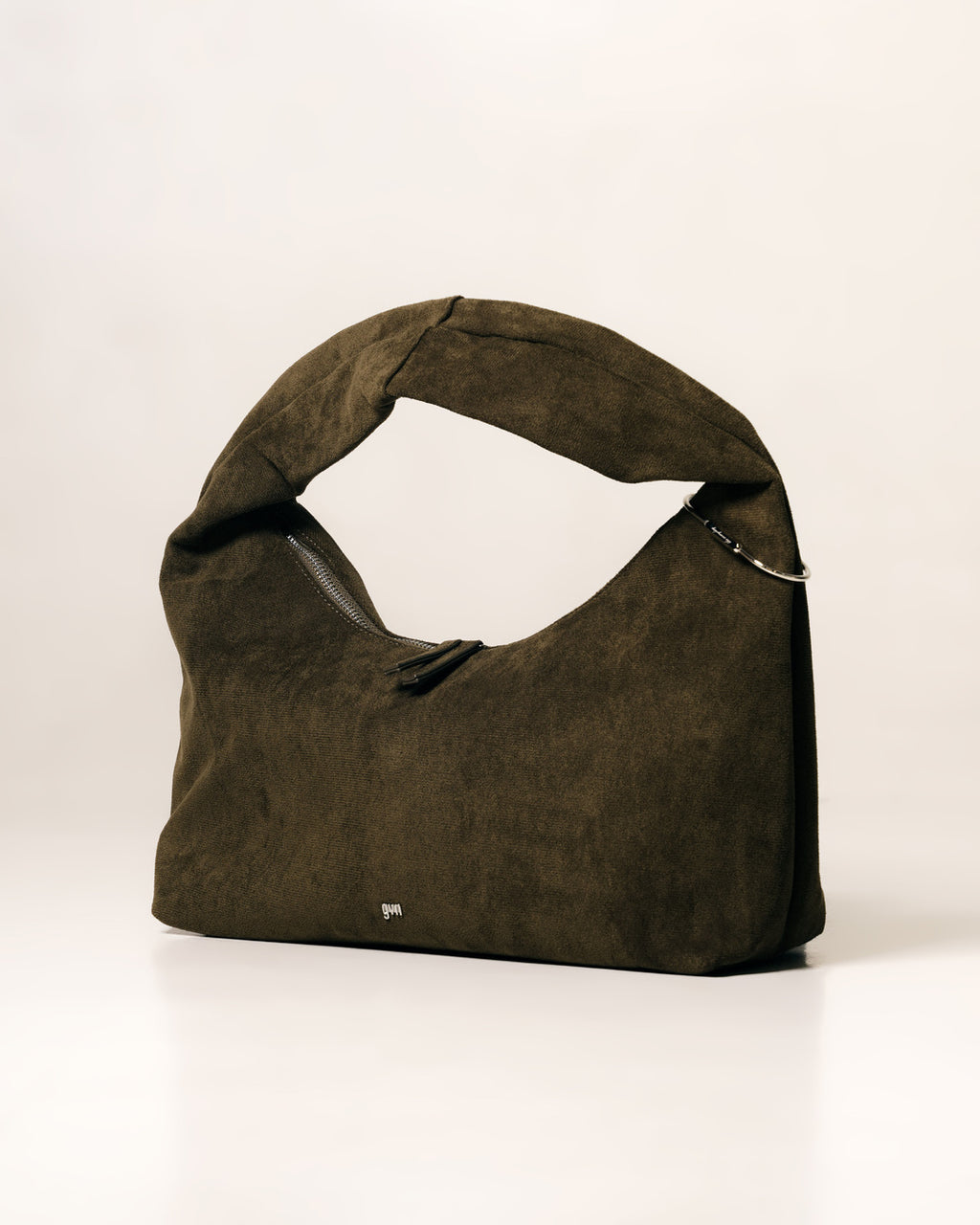 Medium Hobo Bag in Suede Moss