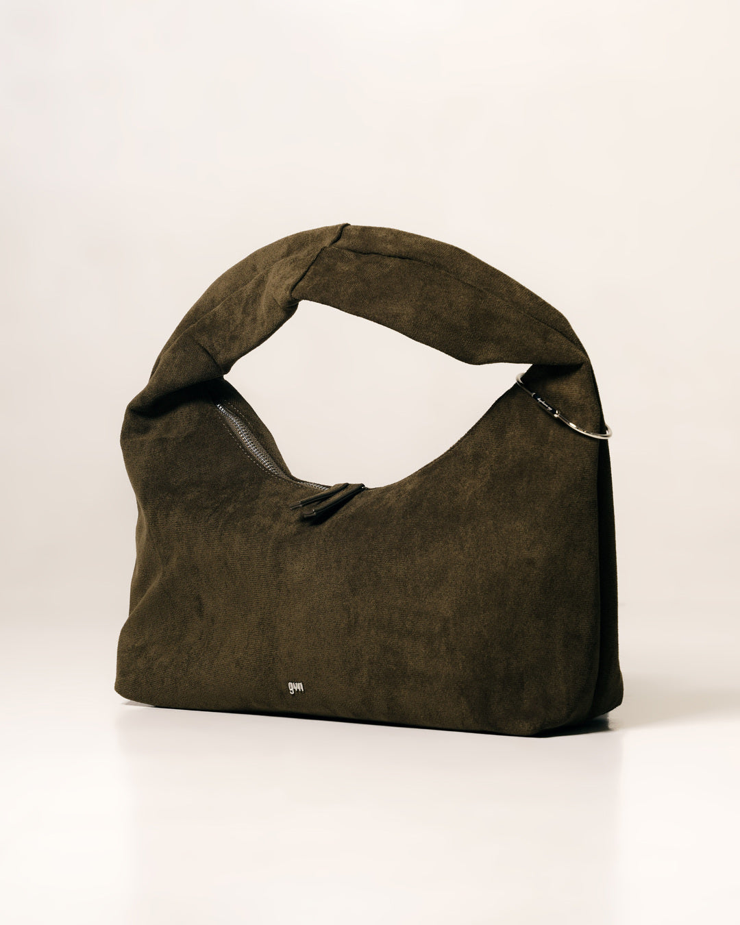 Medium Hobo Bag in Suede Moss