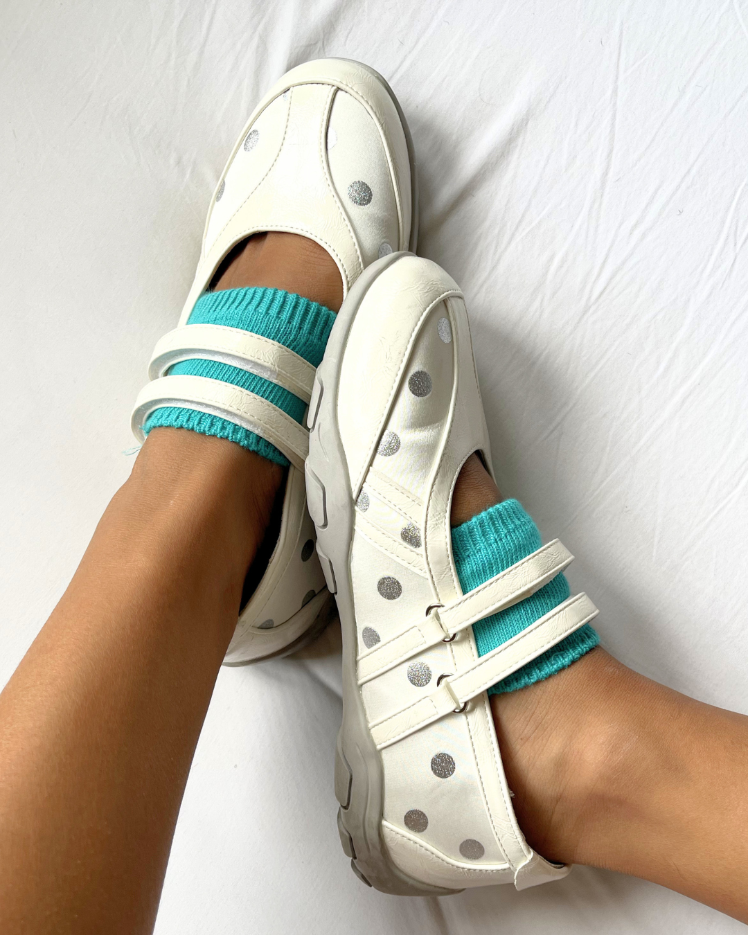 Ballet Sneakers in Mist Polka