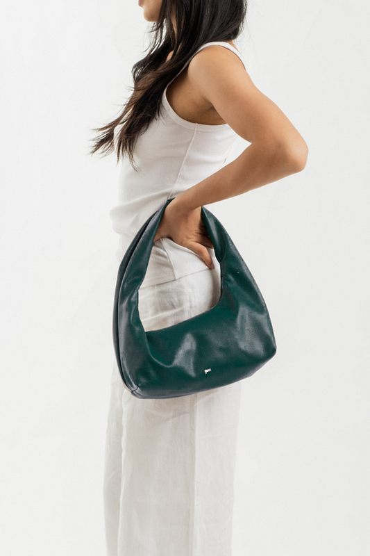 [ON HAND] Small Hobo Bag in Pine Green (Light Pebbled)