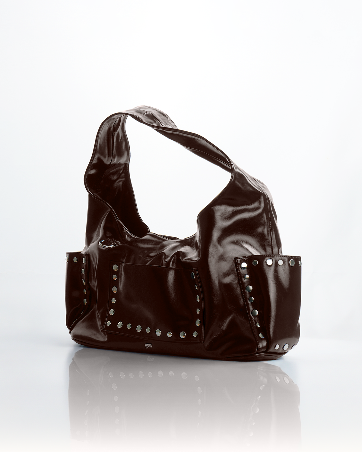 Limited Edition: Medium Studded Hobo Bag in Washed Oil Chestnut