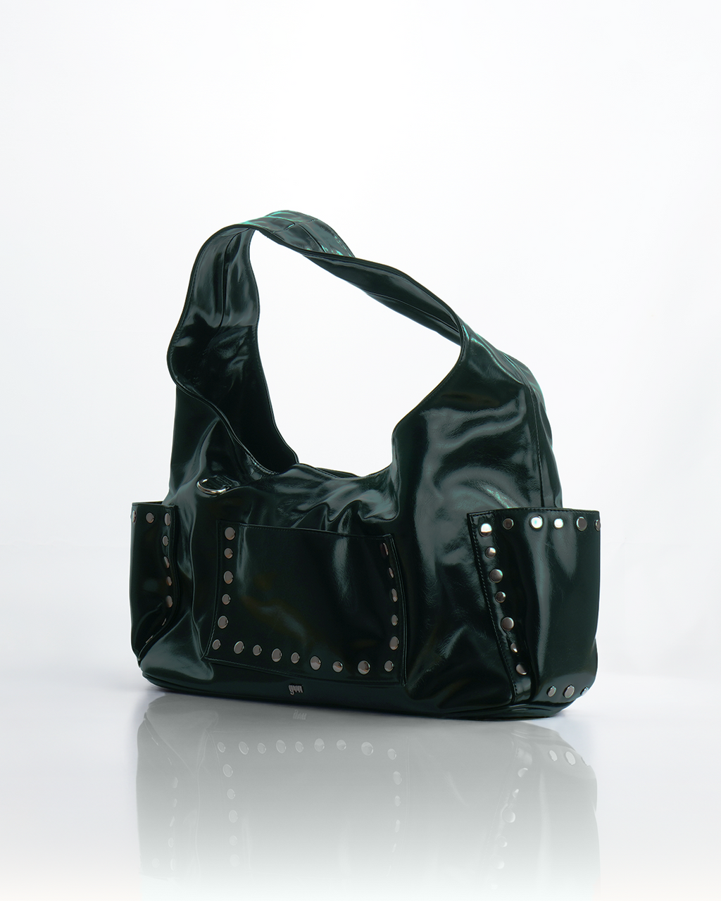Limited Edition: Medium Studded Hobo Bag in Washed Oil Pine