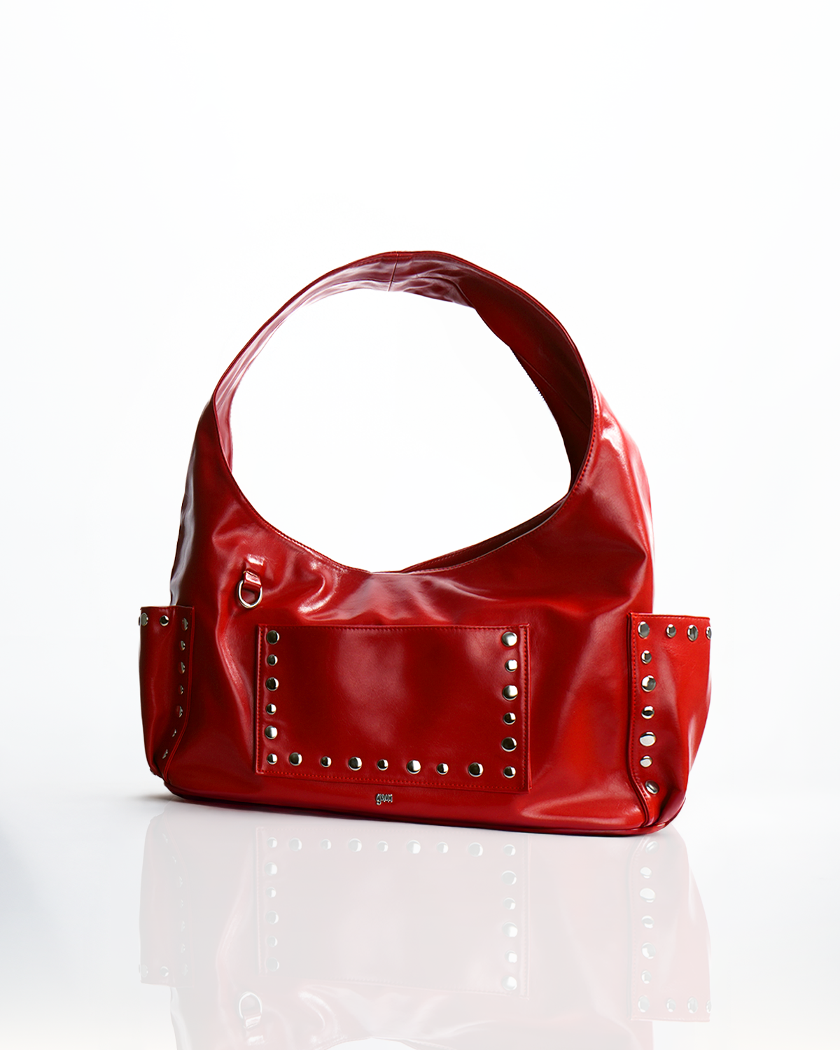 [ON HAND] Limited Edition: Medium Studded Hobo Bag in Washed Oil Chili