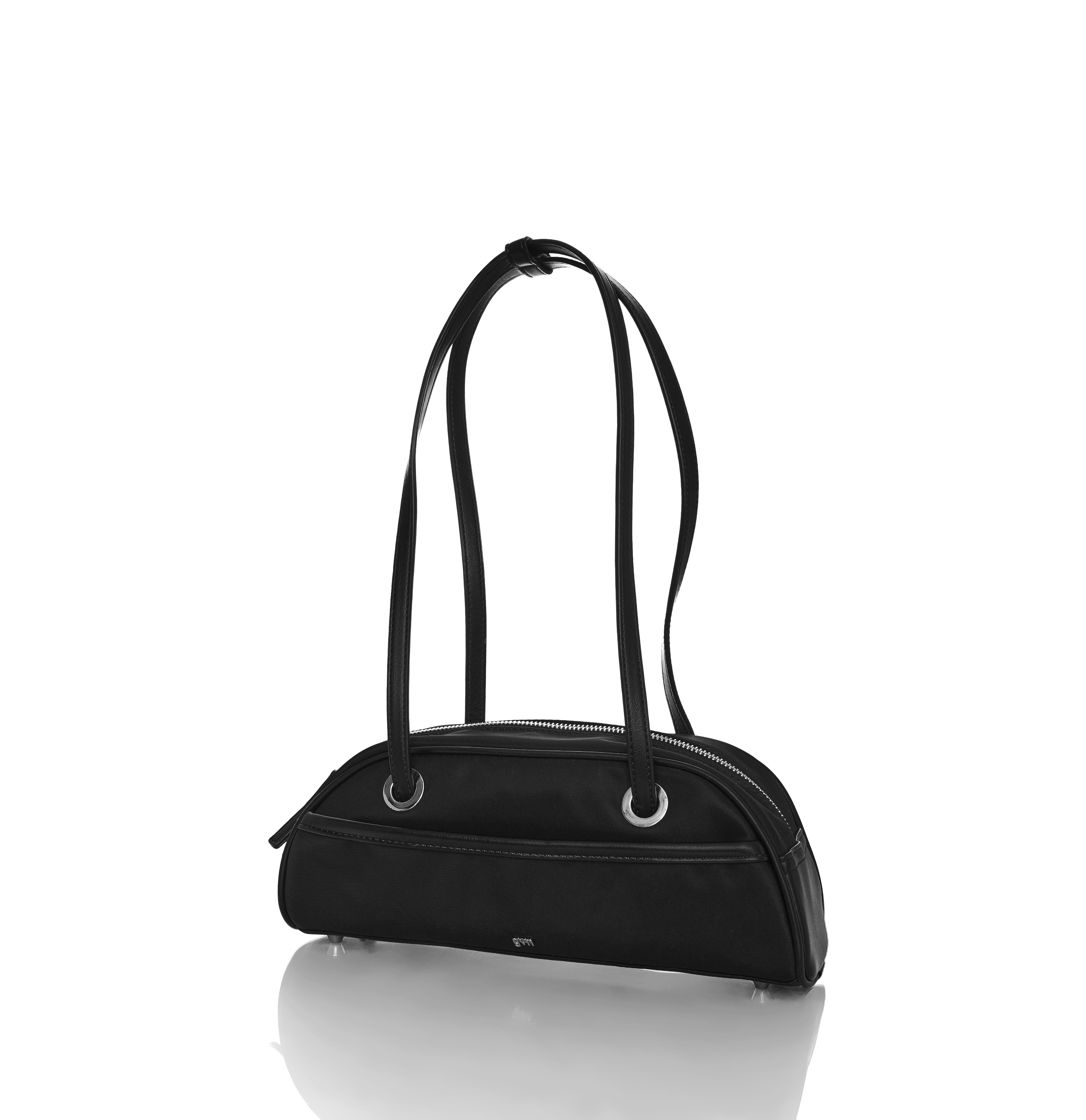 Small Nylon Bowler Bag in Charcoal