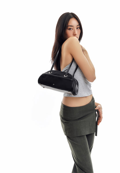 [ON HAND] Small Nylon Bowler Bag in Charcoal