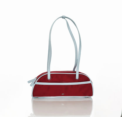 [ON HAND] Small Nylon Bowler Bag in Currant