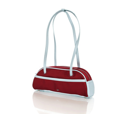 [ON HAND] Small Nylon Bowler Bag in Currant