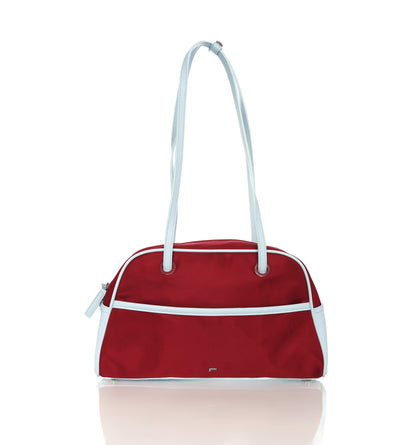 [PRE ORDER] Medium Nylon Bowler Bag in Currant