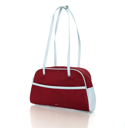 [PRE ORDER] Medium Nylon Bowler Bag in Currant