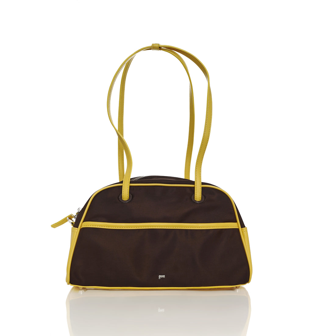 Medium Nylon Bowler Bag in Honeycomb