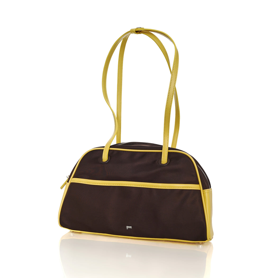 Medium Nylon Bowler Bag in Honeycomb