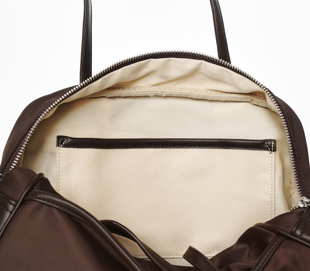 Small Nylon Bowler Bag in Slate