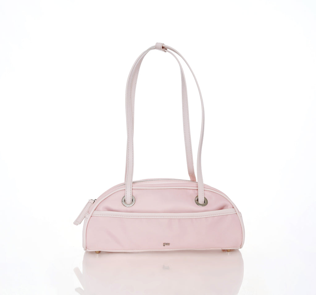 Small Nylon Bowler Bag in Petal