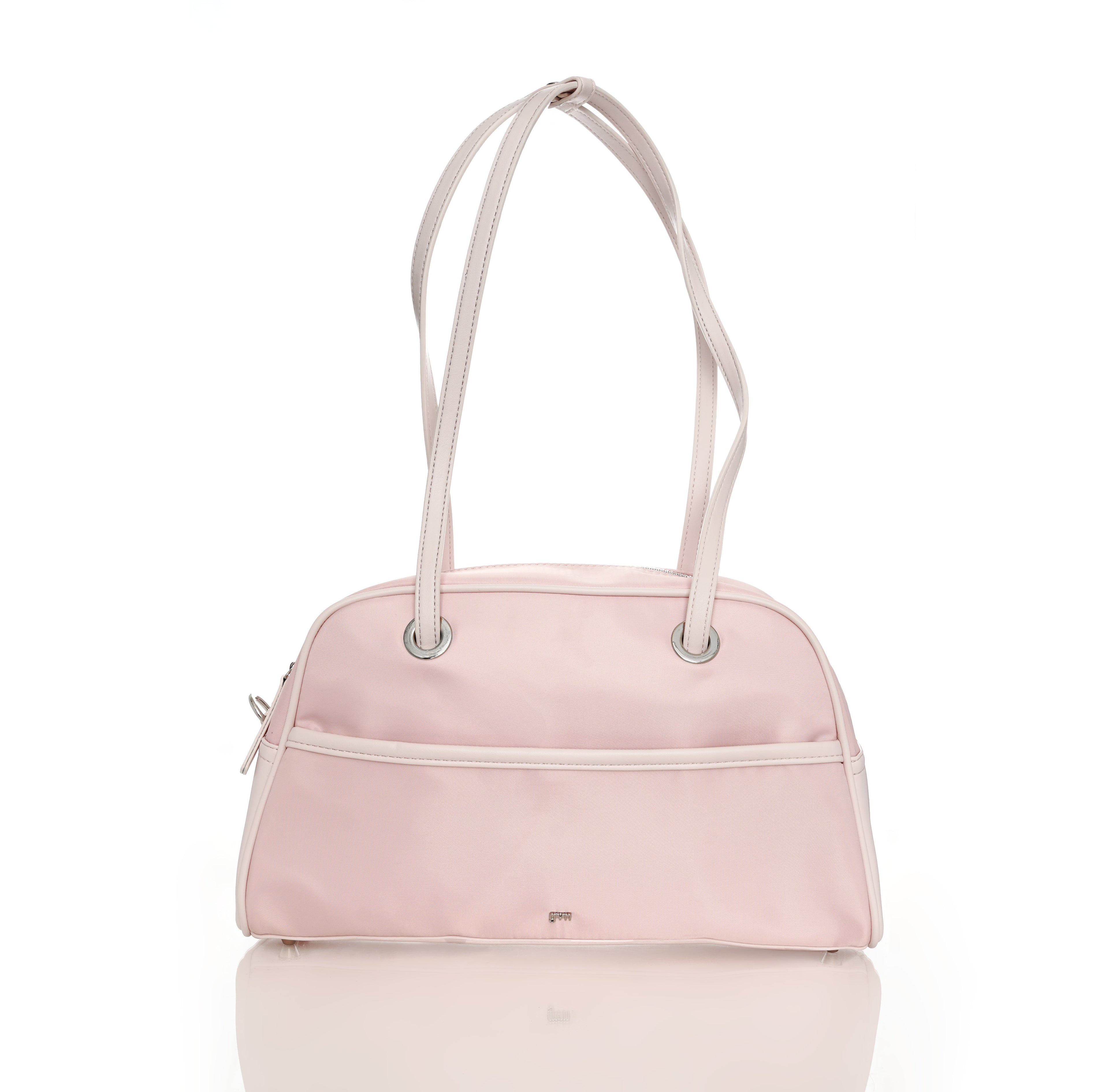 Medium Nylon Bowler Bag in Petal