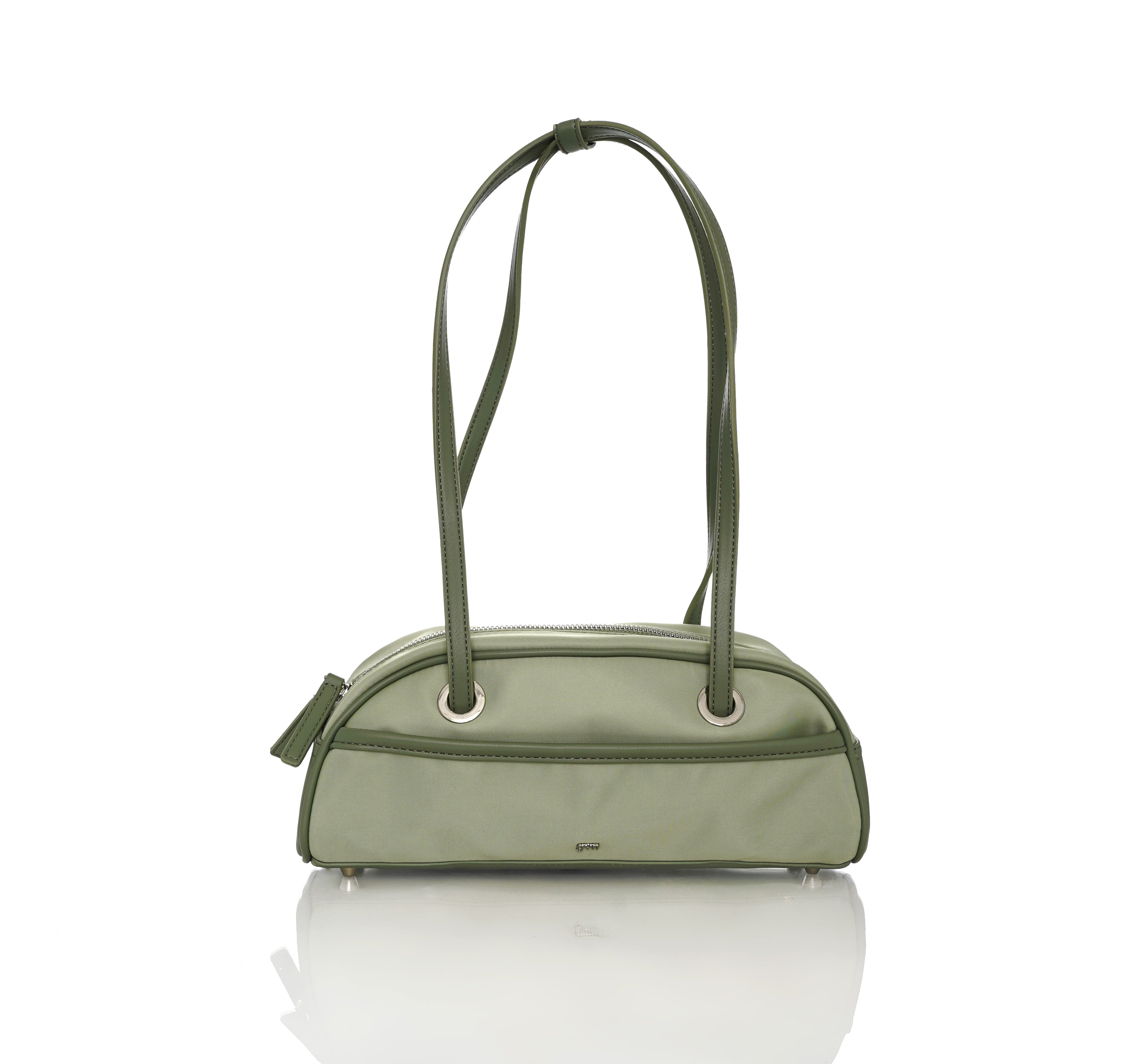 Small Nylon Bowler Bag in Pistachio