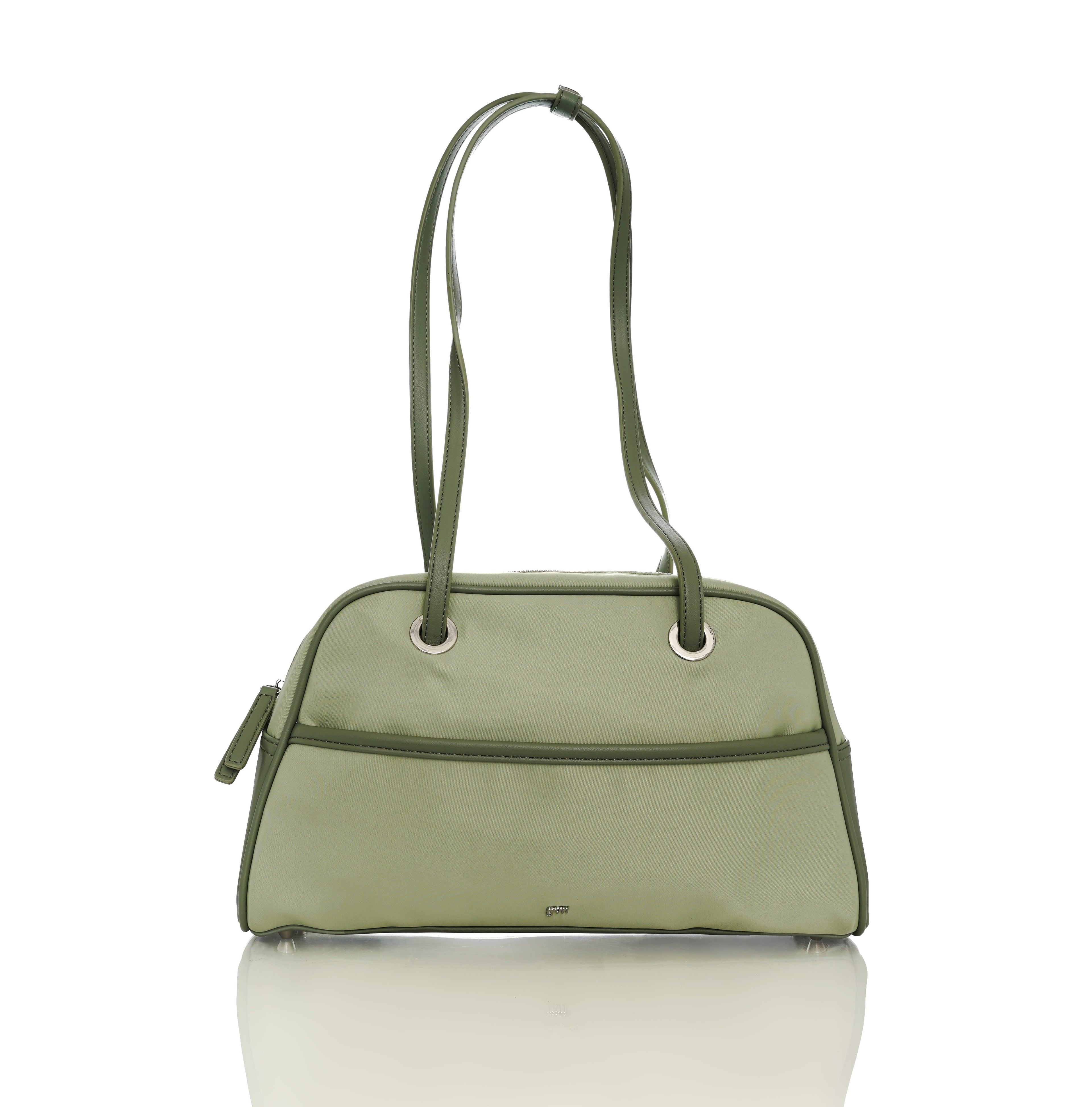Medium Nylon Bowler Bag in Pistachio