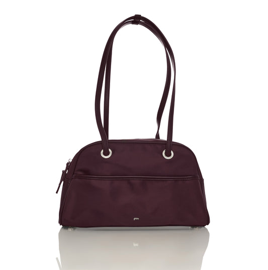 [ON HAND] Medium Nylon Bowler Bag in Oxblood