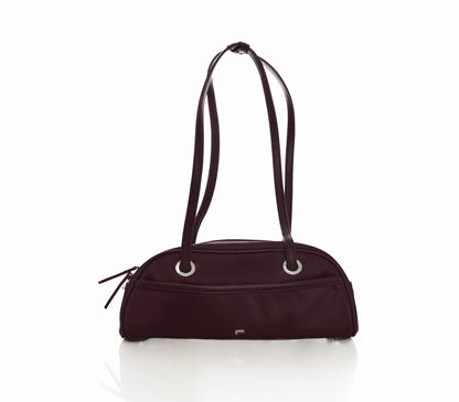 [ON HAND] Small Nylon Bowler Bag in Oxblood