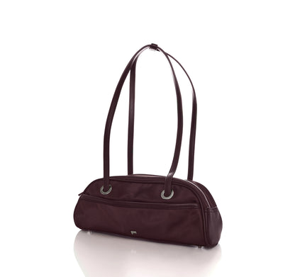 [ON HAND] Small Nylon Bowler Bag in Oxblood
