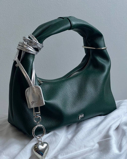 [ON HAND] Mini Hobo Bag in Pine Green (Light Pebbled)