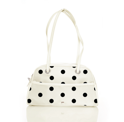 [ON HAND] Medium Nylon Bowler Bag in Polka