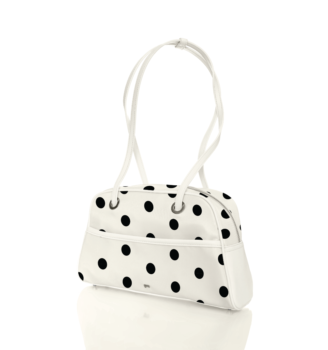 Medium Nylon Bowler Bag in Polka